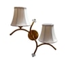 Devansh Metal Electric Wall Light in Gold Colour with off-white Shade Count of 2 Lights
