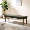 Cairo Solid Wood 2 Seater Bench In Grey Velvet Fabric
