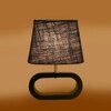 Devansh Blue Jute Table Lamp With Wood Black Base -13