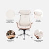 Shark Leatherette High Back Office Chair In Cream And Tan