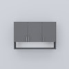 3 Doors Modular Wall Mounted Kitchen Cabinet With Organizer Shelf In Slate Slate Grey Finish