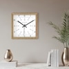 Wooden Square Wall Clock with 24-Hour Dial