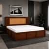 Aaranya Solid Wood Compact King Bed Hydraulic Storage Provincial Teak Finish Mattress 72 x 72 Inches