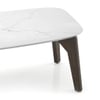Lunar Rectangular Solid Wood and Carrara White Marble Coffee Table In Danish Walnut Finish
