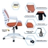 Iinea Mid Back Ergonomic Chair in Orange Colour