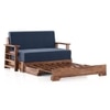 Mahim Compact 3 Seater Sofa cum Bed in Lapis Blue Colour With Storage