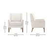 Leston Upholstered Fabric Arm Chair in Off White