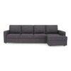 Apollo Sofa (Colour : Steel, Cushion : Soft, Back Type : Regular, Seating Capacity : Right Aligned 3 Seater + Right Aligned Chaise + Ottoman)