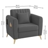 Daraco Velvet 1 Seater Sofa in Dark Grey Color