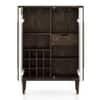 Satsuki Solid Wood Bar Cabinet (White & Walnut Finish)