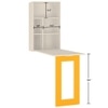 Calypso Kids Wall Mounted Folding Study Desk and Built In Bookshelf in Light Wood Mango Yellow Colour