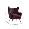 Dawson Solid Wood Accent Chair in Purple Colour