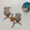 Devansh Metal Electric Wall Light in Gold Colour with Multi Shade Count of 2 Lights