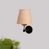 Devansh Metal Electric Wall Light in Black Colour with Beige Shade Count of 1 Light