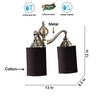 Devansh Metal Electric Wall Light in Black Colour with Black Shade Count of 2 Lights