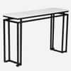 Regent Metal Console Table in Black Finish with Porcelain Top