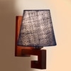 Devansh Solid Wood Electric Wall Light in Blue Colour with Blue Shade Count of 1 Light