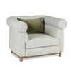 Solace Solid Wood One Seater Sofa in Grey Colour