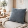 Nora Monument Grey Cotton Knitted Decorative Cushion Cover 16 x 16 Inches