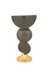 Tribal Abstract Sculpture Showpiece Black and Gold Decorative Table Accent