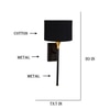 Devansh Metal Electric Wall Light in Black Colour with Black Shade Count of 1 Light