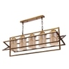 Eliante 5 Light Hanging Chandelier, Champaign Glass Shades, Mild Steel, Modern Pendant Ceiling Light