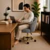 Doe Buck Paolo Grey Houndstooth Upholstered Swivel Office Chair