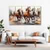The Castle Decor 7 Running Horses Vastu Wall Art Framed Painting 27x48 Inch (Style 5)