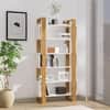 Hexa Engineered Wood Bookshelf Multipurpose Storage Rack in Giant Wood and Frosty White