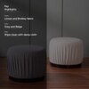 Luxe Collection Grey & Cream Fabric Pouf Ottoman Set Of 2