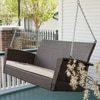 Carry Bird Wicker Patio Furniture Outdoor Balcony Swings In Brown And Beige Colour