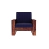 Maruti 1 Seater Wooden Sofa (Blue Colour, Teak Finish)