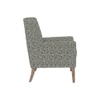 Leston Printed Canvas Geometry Fabric Lounge Chair inGreen Colour