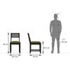 Alaca Solid Wood Dining Chair Set Of 2 In Mango Mahogany Finish & Olive Fabric Colour