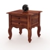 Zander Solid Wood Bedside Table in Brown Finish