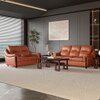 Russet 3 Seater Leatherette Sole in Cinnamon Brown Colour
