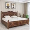 Royal Solid Sheesham Wood  King Size Hydrolic Storage  Bed In Provincial Teak Finish