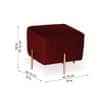 Doe Buck Regent Channel Tufted Velvet Ottoman Stool in Maroon Colour with Rose Gold Legs