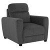 Alvaro Velvet 1 Seater Sofa Dark Grey Color