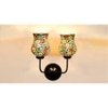 Wolfred Dual Multicolor Mosaic Glass Wall Mounted Lamp with Iron Base