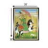 Equestrian Portrait Guru Gobind Singh Attended Upon Canvas Wall Prints Set of 1 Multicolor Matte