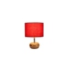 Sienna Red cotton & solid wood table lamp