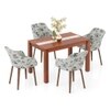 Atlas Crest Solid Wood 4 Seater Dining Table With 4 Rochelle Lounge Chairs (Finish : Honey, Chair Colour : Adrian Velvet)