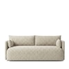 Cozychic Wood 3 Seater With Upholstery Non Storage Sofa In Beige Colour