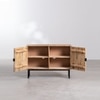 Artism Solid Mango Wood Sideboard with 2 Door Handcarved in Natural Finish