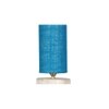 Maria Turquoise Jute lamp with White Brushed wood base