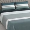 Multicolor Stripes 400 Tc Cotton Flat  Super King Size Bedsheet With 2 Pillow Cover