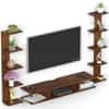 BLUEWUD Estoye Standard Engineering Wood Wall Mount TV Entertainment Unit Set Top Box Stand/TV Cabinet Panel with Shelves for Books & D�cor Display Unit, Ideal for 50� (Brown Maple)
