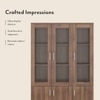 Hubert 6 Door Kitchen Display Cabinet in Classic Walnut Finish