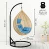 Rattan Egg Single Seater 6 Star Swing Chair Blue